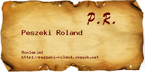 Peszeki Roland névjegykártya